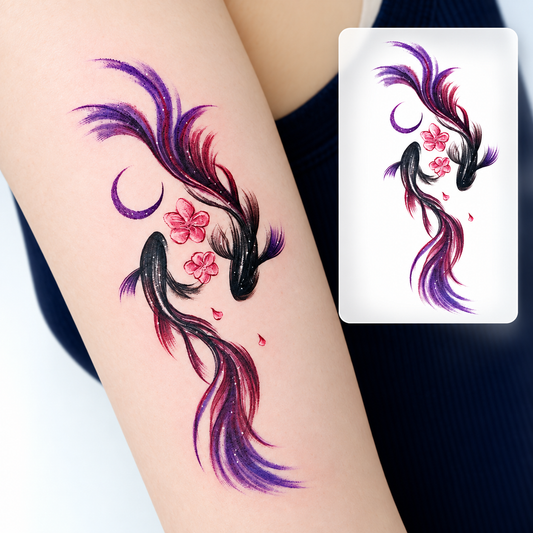 Purple Phoenix Temporary Tattoo
