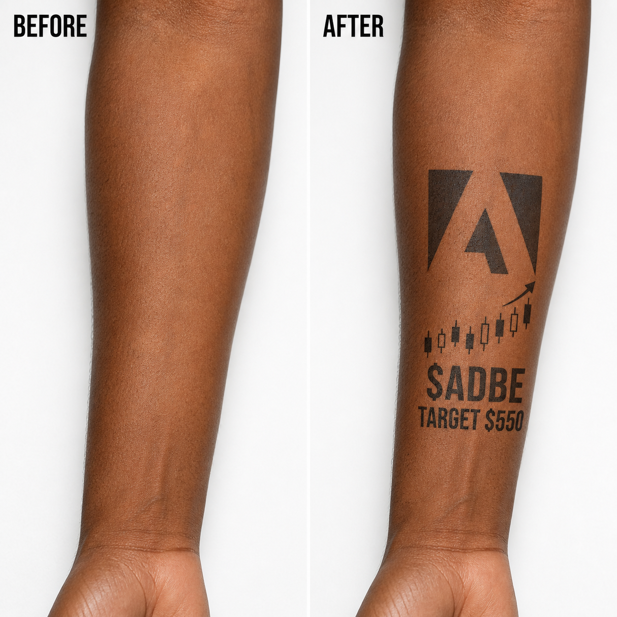 Adobe ADBE Investor Temporary Tattoo