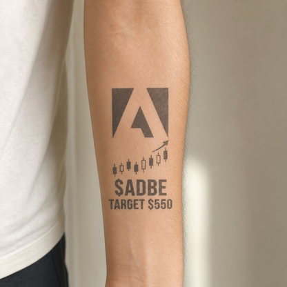 Adobe ADBE Investor Temporary Tattoo