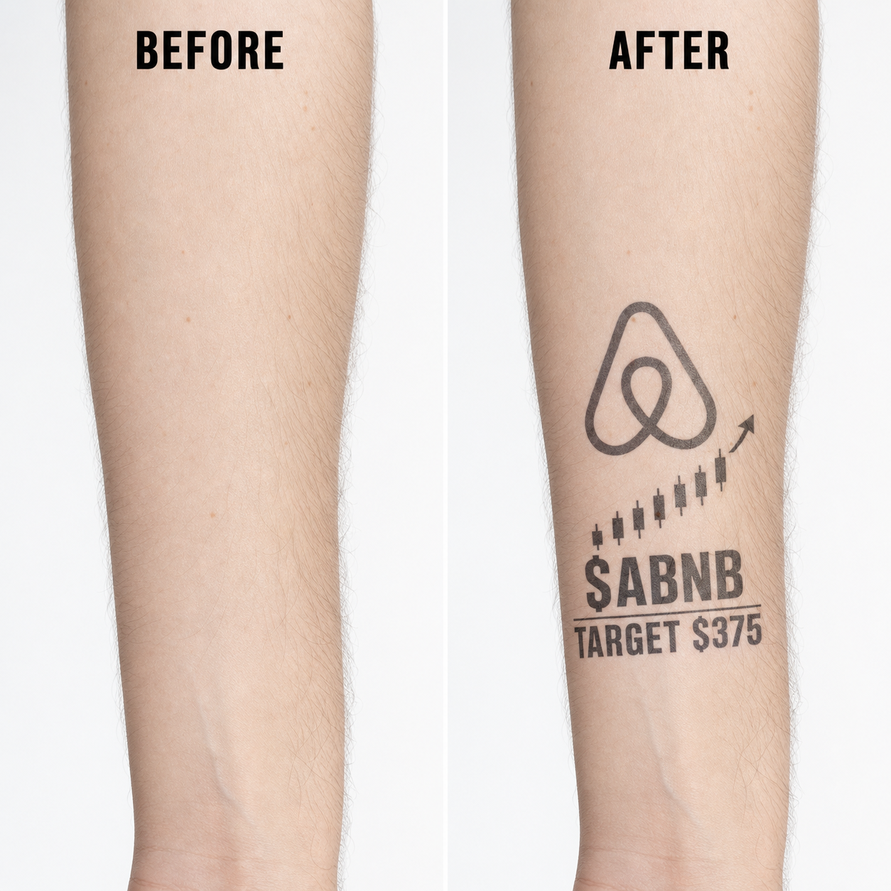 Airbnb Investor Temporary Tattoo | ABNB Stock Fan Gift