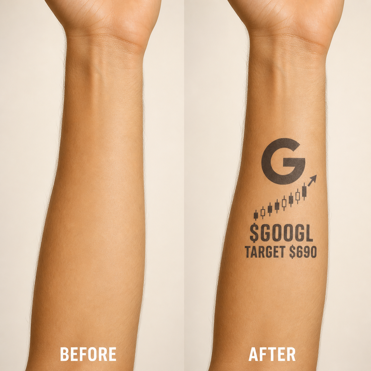 Alphabet Investor Temporary Tattoo – Stock Market Fan Gift