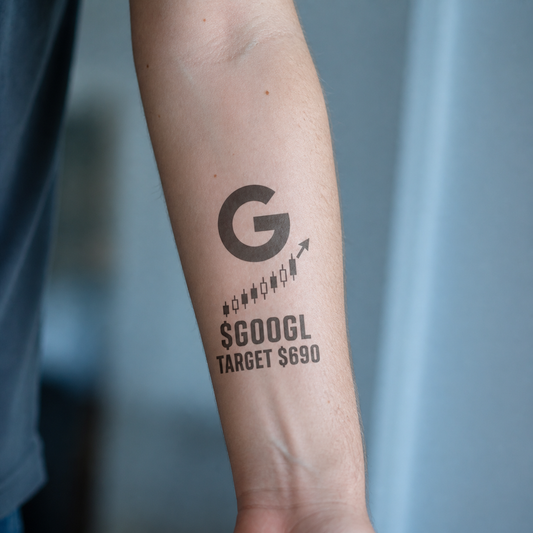 Alphabet Investor Temporary Tattoo – Stock Market Fan Gift