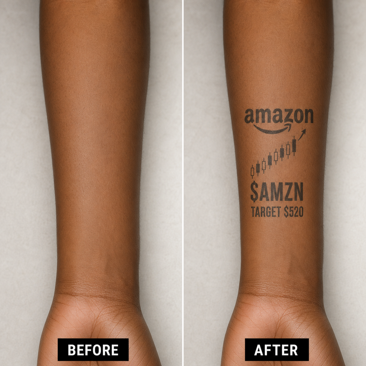 AMZN Investor Temporary Tattoo - Wear Your Stock Pride