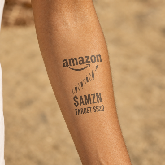 AMZN Investor Temporary Tattoo - Wear Your Stock Pride