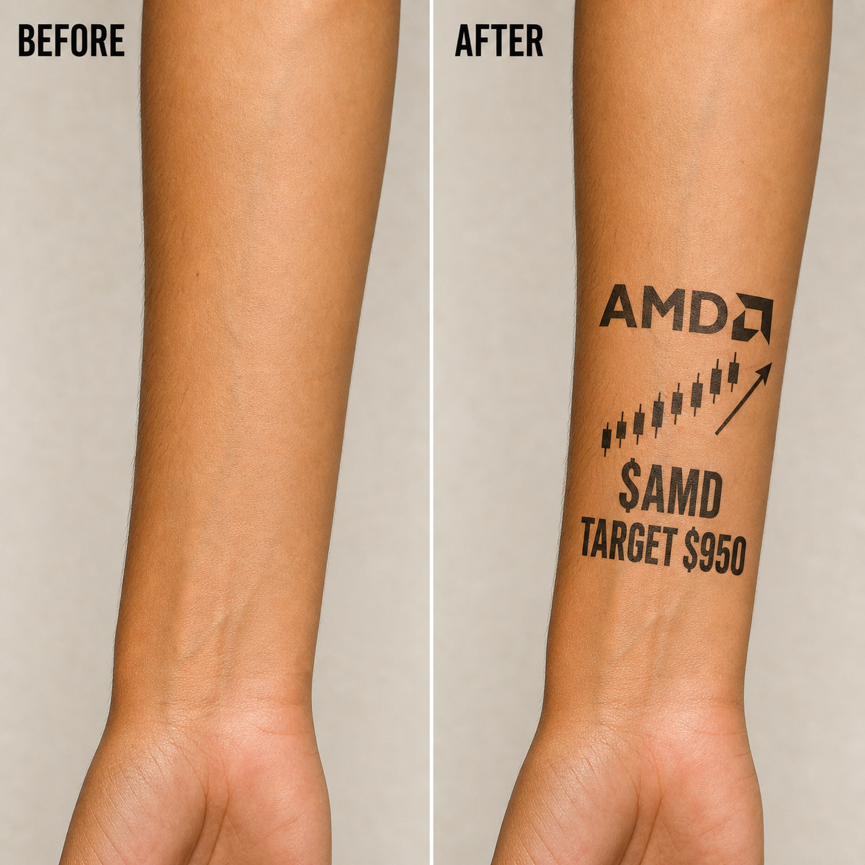 AMD Investor Temporary Tattoo – Tech Fan Gift