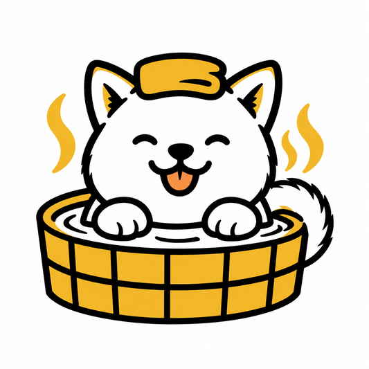 Bathing Shiba Inu Temporary Tattoo