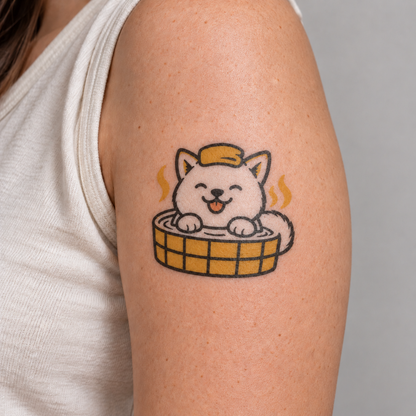 Bathing Shiba Inu Temporary Tattoo
