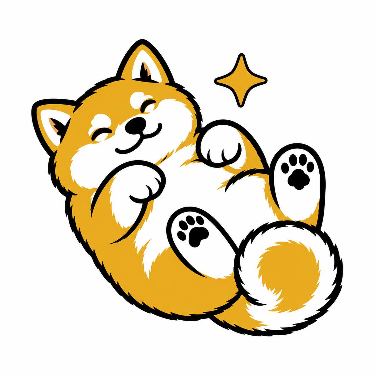 Belly Up Shiba Inu Temporary Tattoo