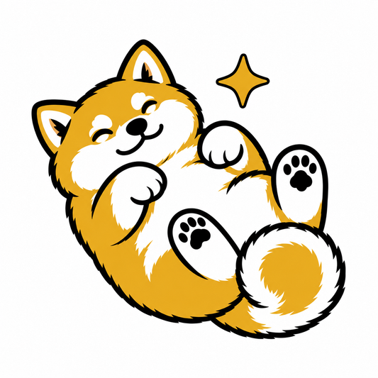 Belly Up Shiba Inu Temporary Tattoo