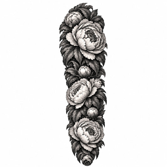 Peony Temporary Tattoo