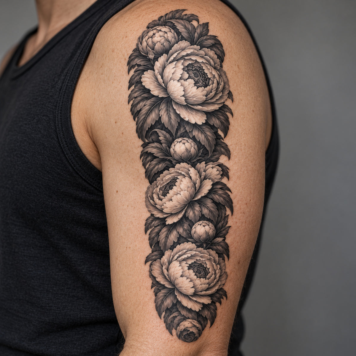 Peony Temporary Tattoo