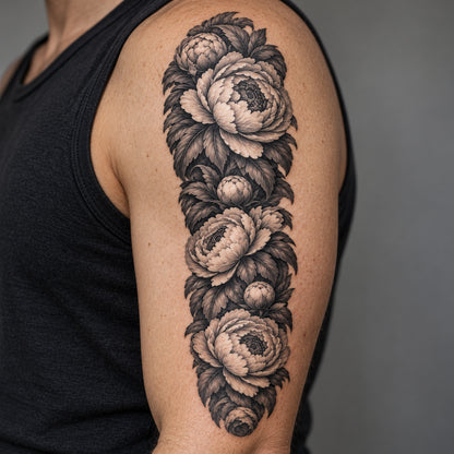 Peony Temporary Tattoo