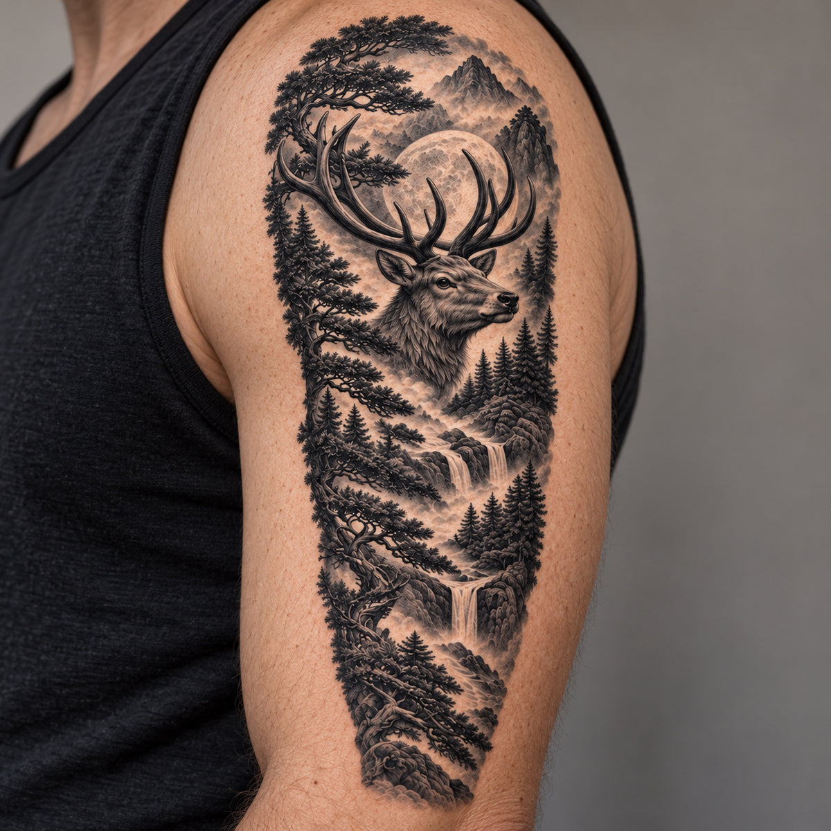 Stag Temporary Tattoo