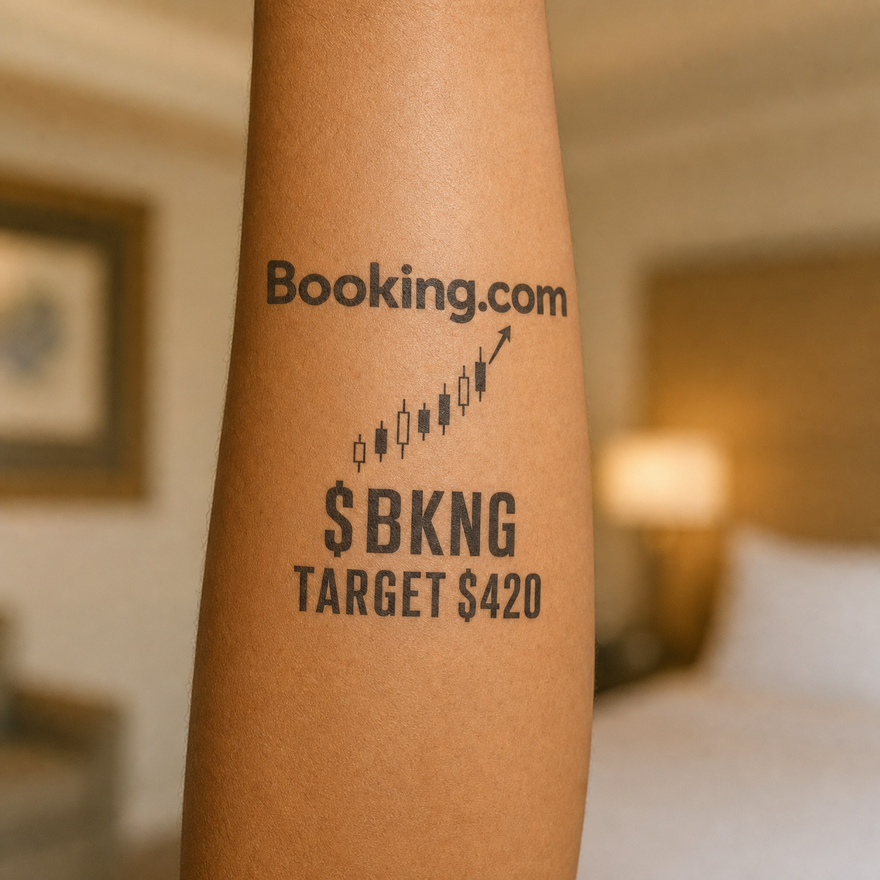 Booking BKNG Investor Temporary Tattoo