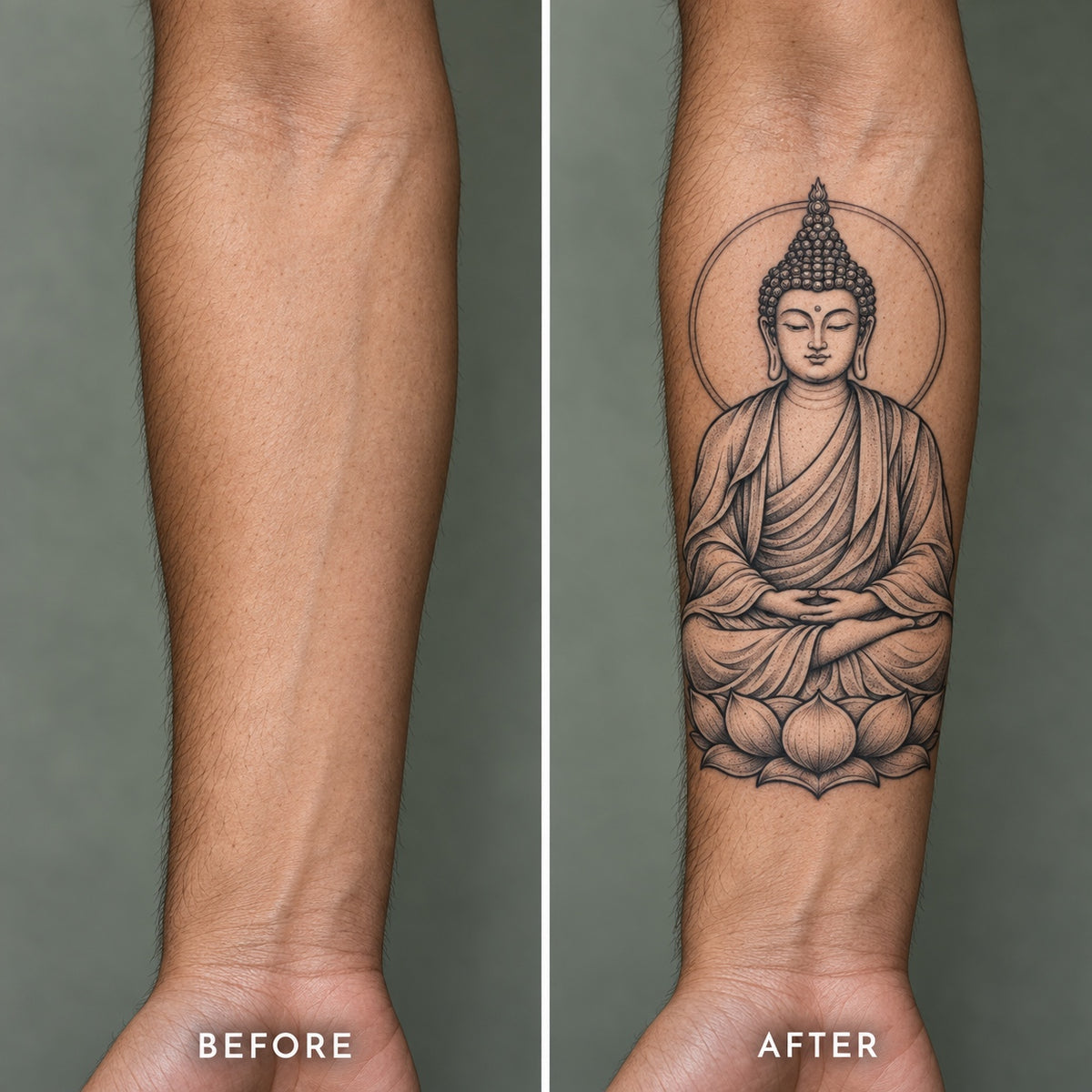 Amitabha Buddha Graphic Temporary Tattoo