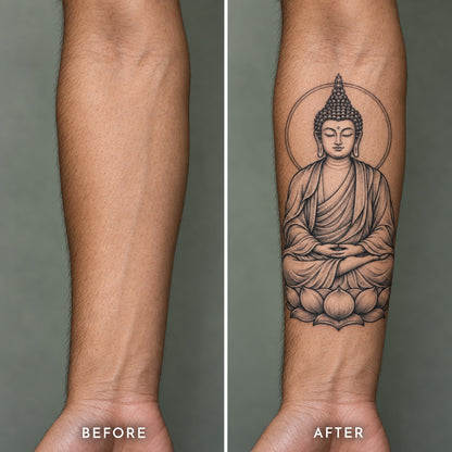 Amitabha Buddha Graphic Temporary Tattoo