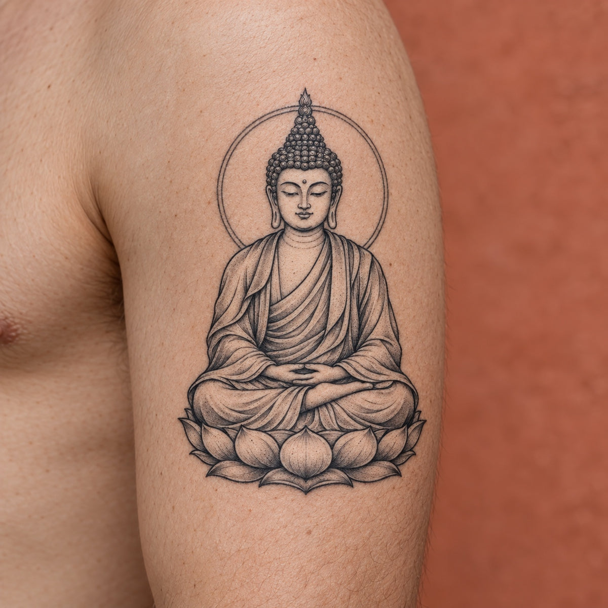 Amitabha Buddha Graphic Temporary Tattoo