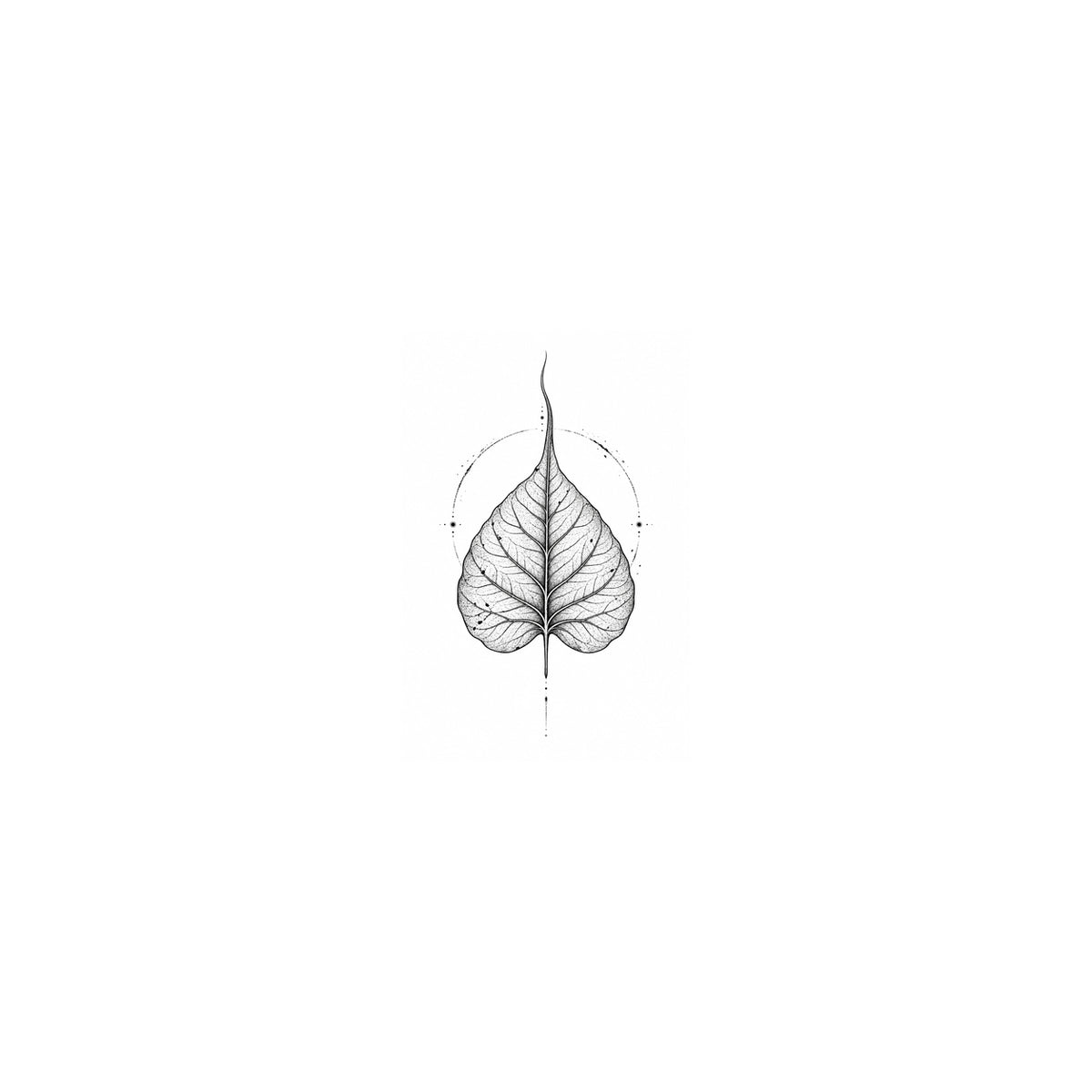 Bodhi Leaf Buddhist Symbol Temporary Tattoo