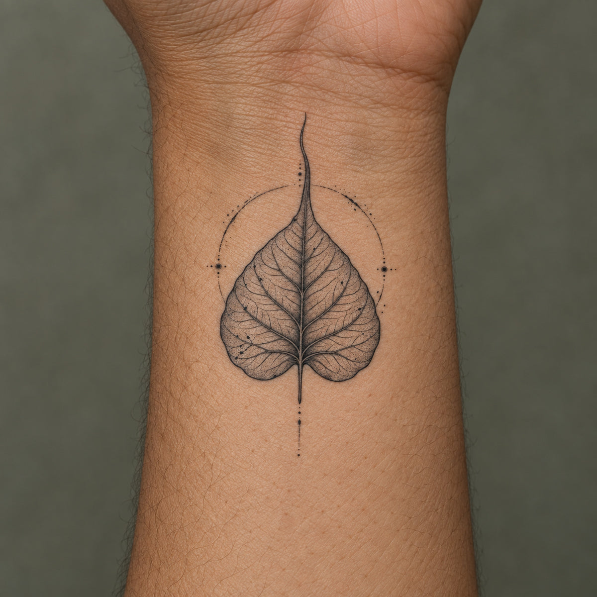 Bodhi Leaf Buddhist Symbol Temporary Tattoo