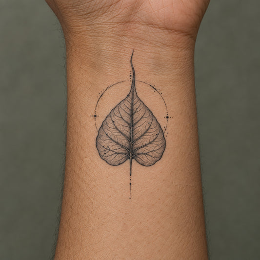 Bodhi Leaf Buddhist Symbol Temporary Tattoo