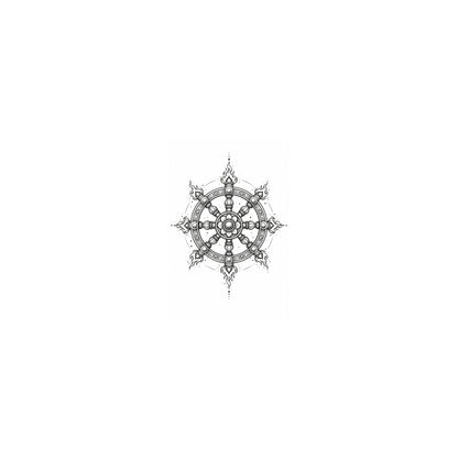 Buddhist Dharma Wheel Symbol Temporary Tattoo