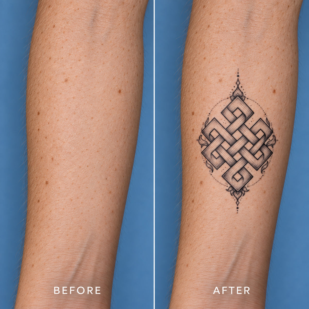 Buddhist Endless Knot Symbol Temporary Tattoo