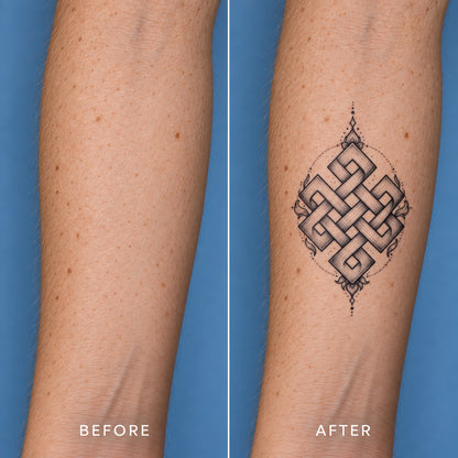 Buddhist Endless Knot Symbol Temporary Tattoo