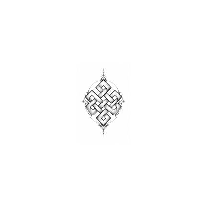 Buddhist Endless Knot Symbol Temporary Tattoo