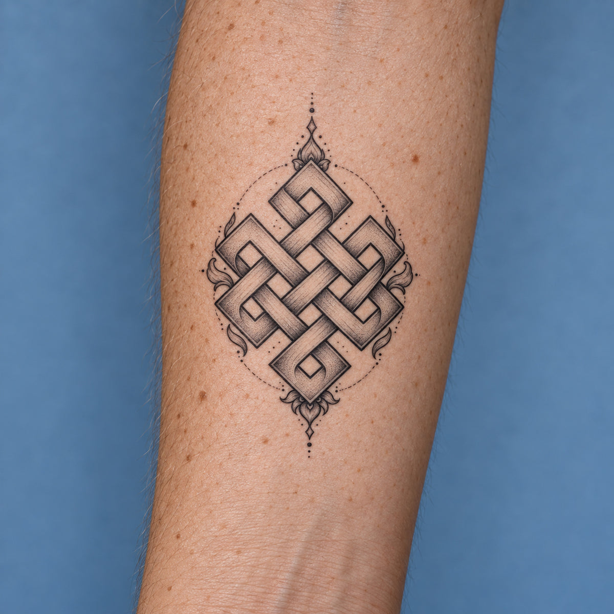 Buddhist Endless Knot Symbol Temporary Tattoo