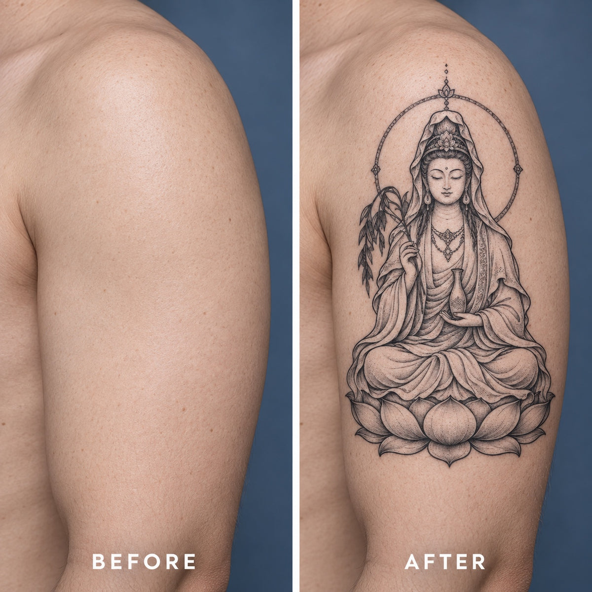 Buddhist Guanyin Graphic Temporary Tattoo