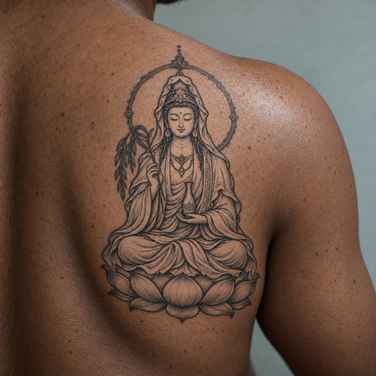 Buddhist Guanyin Graphic Temporary Tattoo