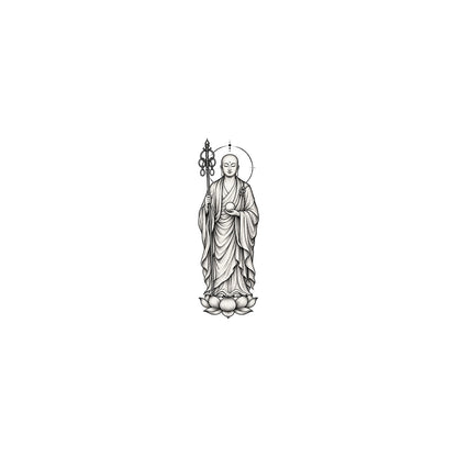 Buddhist Ksitigarbha Graphic Temporary Tattoo