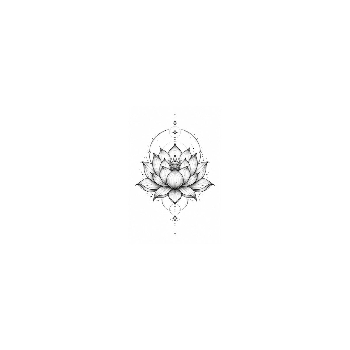Buddhist Lotus Symbol Temporary Tattoo