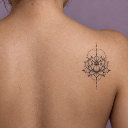 Buddhist Lotus Symbol Temporary Tattoo