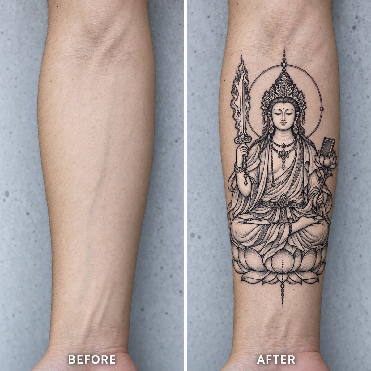 Buddhist Manjushri Graphic Temporary Tattoo