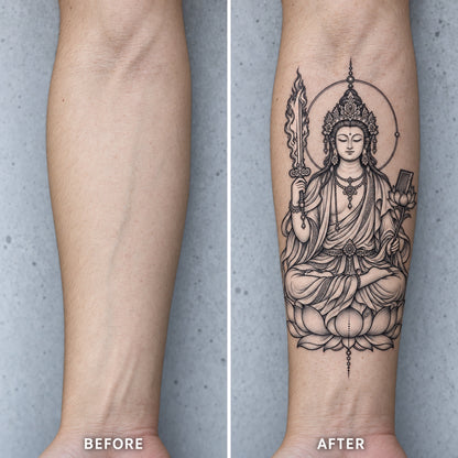 Buddhist Manjushri Graphic Temporary Tattoo