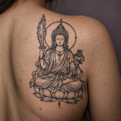 Buddhist Manjushri Graphic Temporary Tattoo