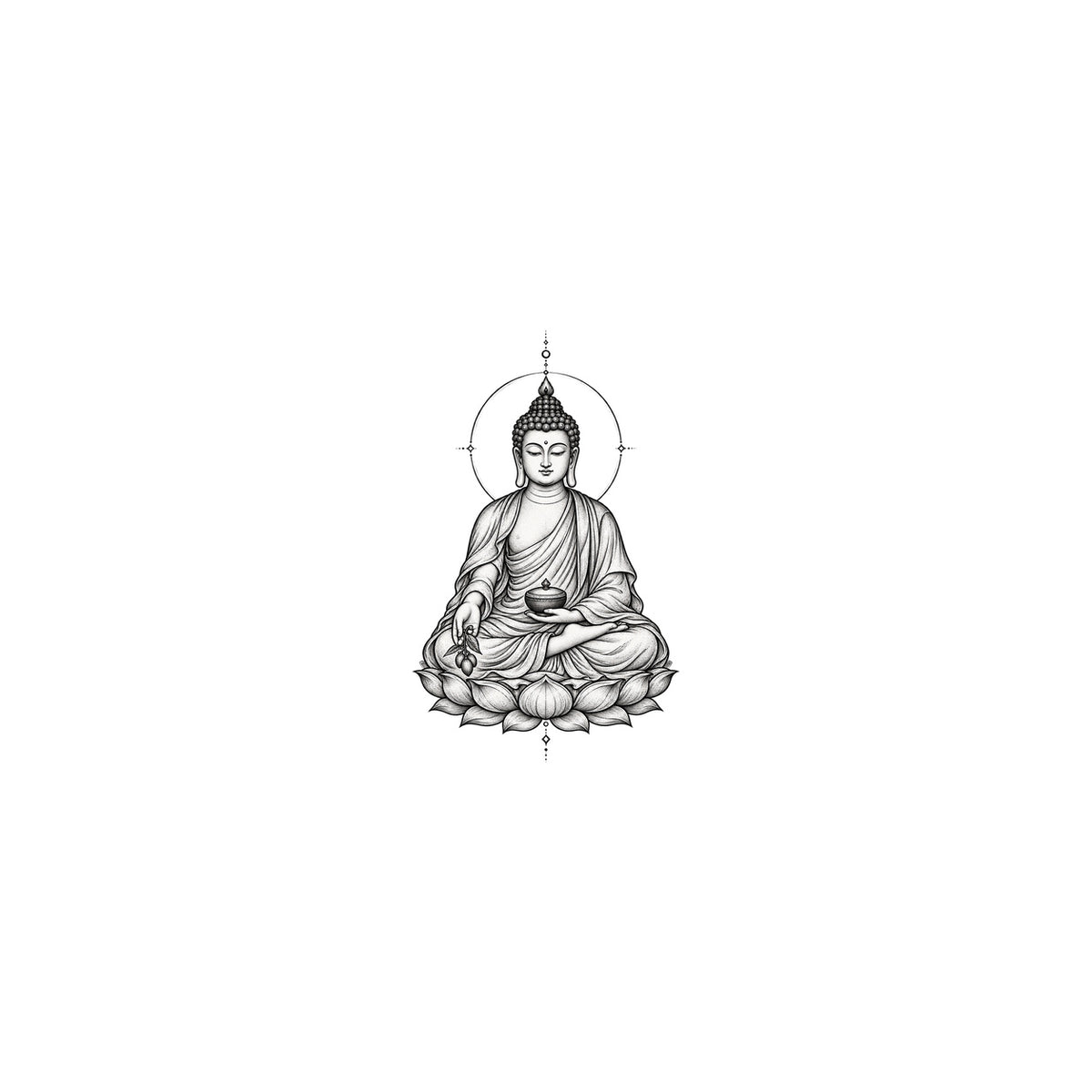 Buddhist Medicine Buddha Graphic Temporary Tattoo
