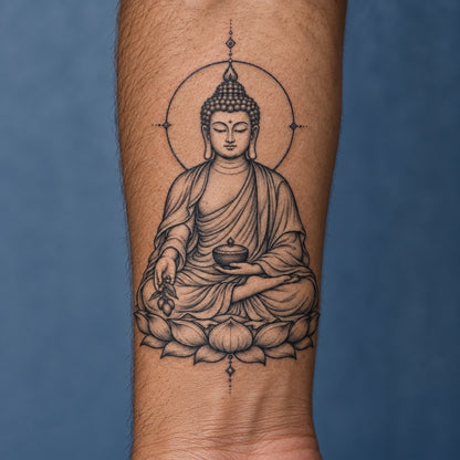 Buddhist Medicine Buddha Graphic Temporary Tattoo