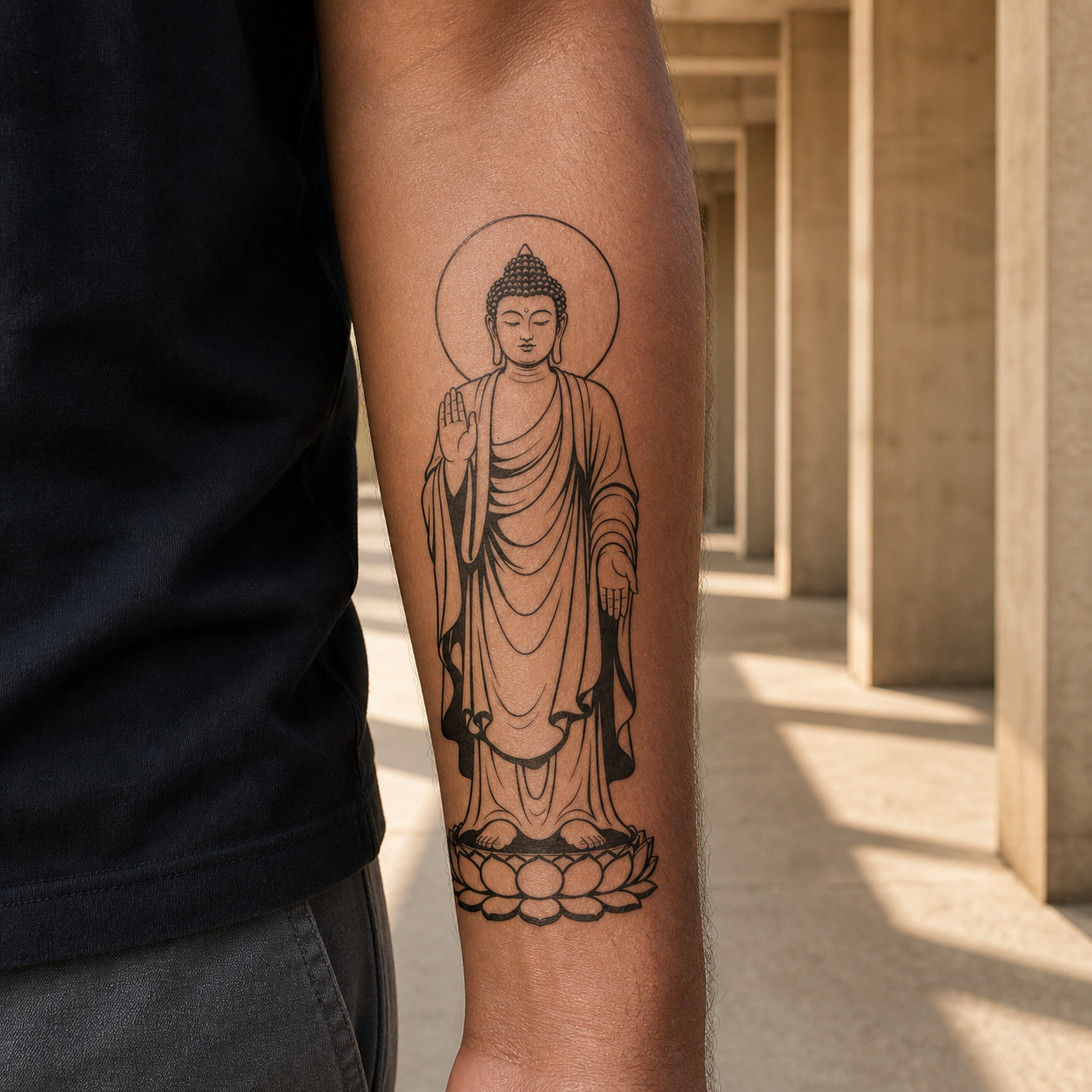 Amitabha Buddha Temporary Tattoo – Buddhist Mysticism Design