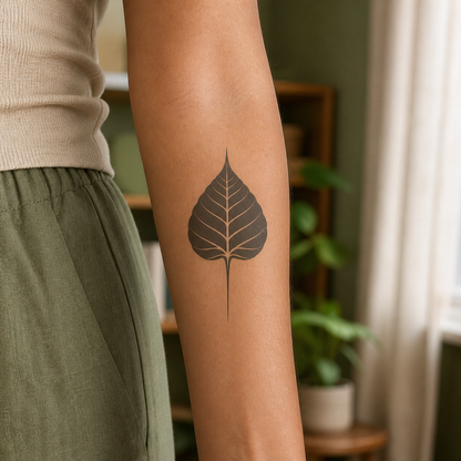 Bodhi Leaf Temporary Tattoo – Buddhist Mysticism Design