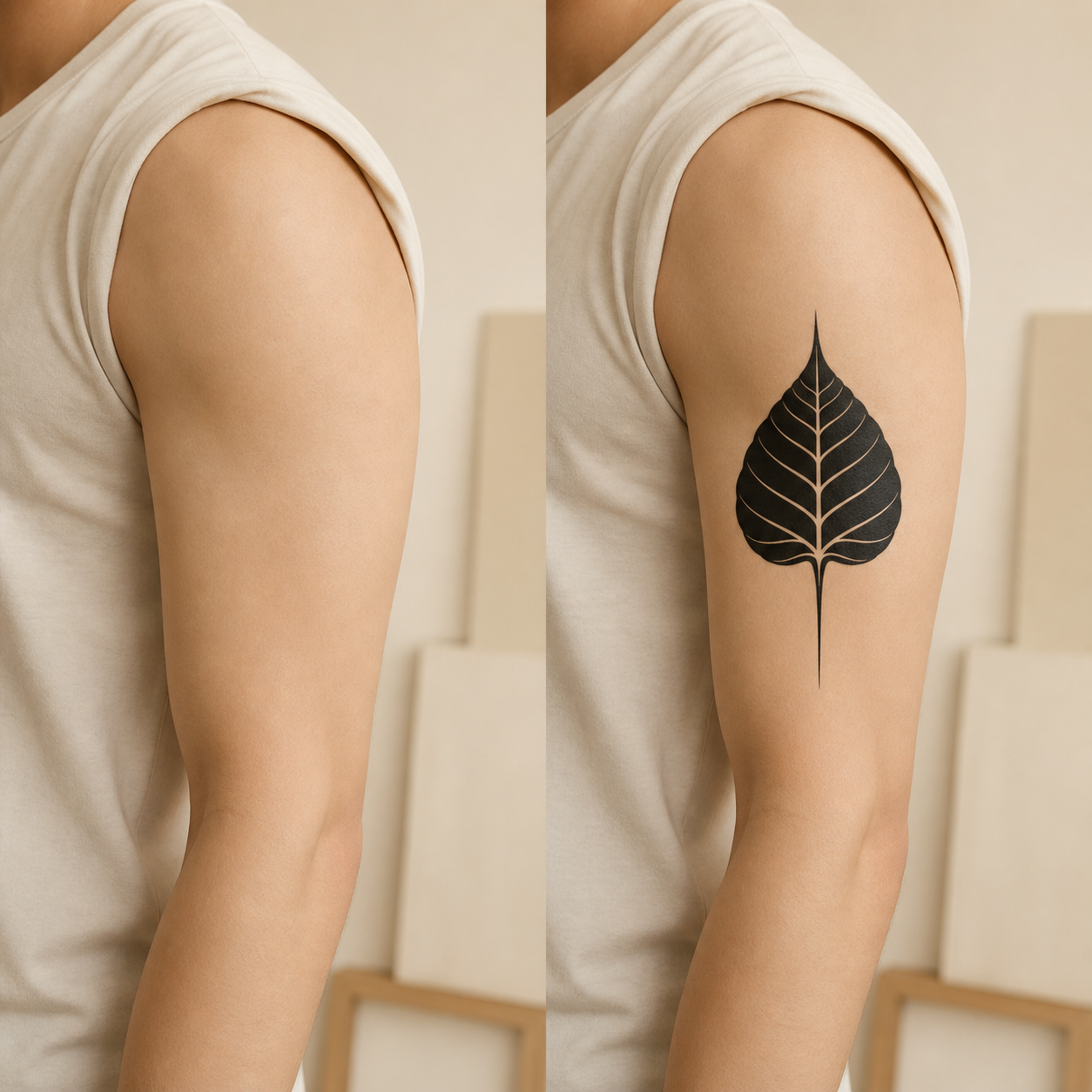 Bodhi Leaf Temporary Tattoo – Buddhist Mysticism Design