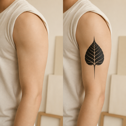 Bodhi Leaf Temporary Tattoo – Buddhist Mysticism Design