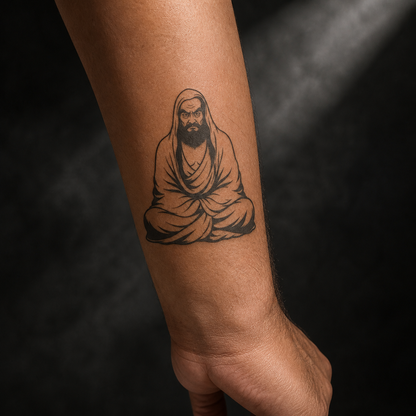 Bodhidharma Zen Mystic Temporary Tattoo | Superink Lab