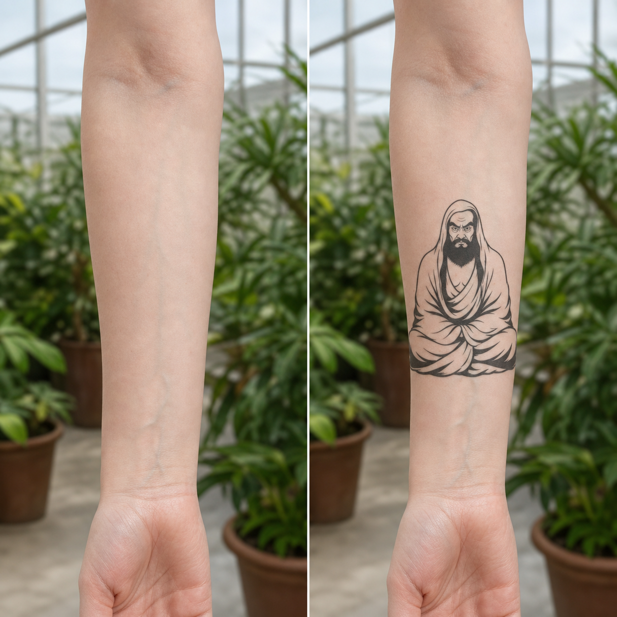 Bodhidharma Zen Mystic Temporary Tattoo | Superink Lab