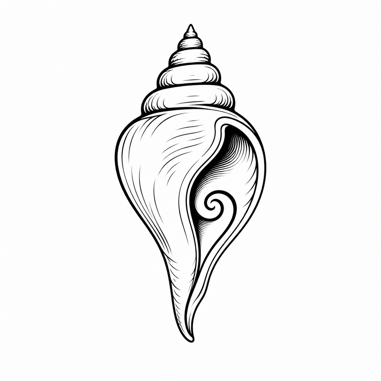 Buddhist Dharma Conch Temporary Tattoo