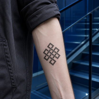 Buddhist Endless Knot Mysticism Temporary Tattoo