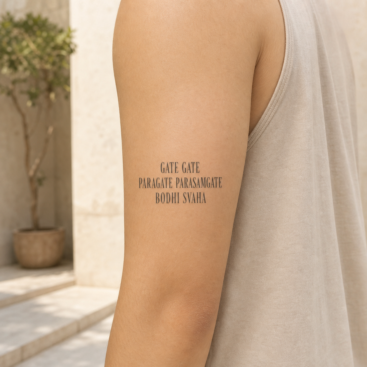 Buddhist Mysticism Gate Gate Paragate Temporary Tattoo