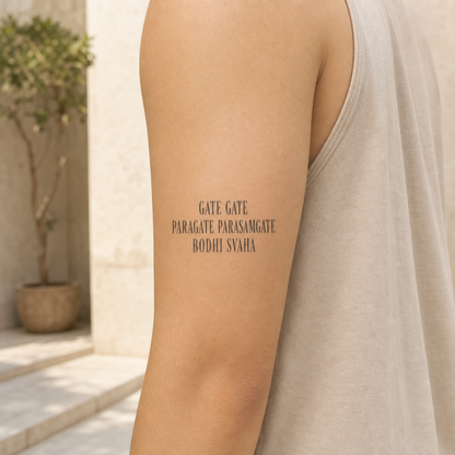 Buddhist Mysticism Gate Gate Paragate Temporary Tattoo
