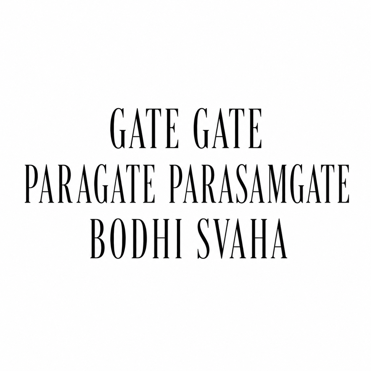 Buddhist Mysticism Gate Gate Paragate Temporary Tattoo